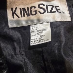 King Size Men's Leather Jacket - Black